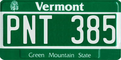 VT license plate PNT385