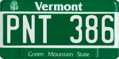 VT license plate PNT386