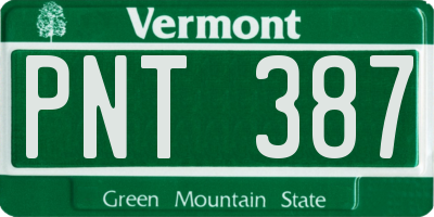 VT license plate PNT387