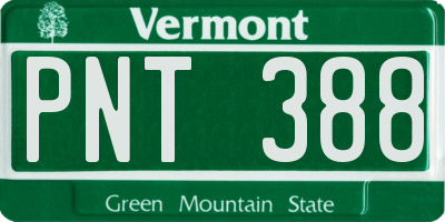 VT license plate PNT388