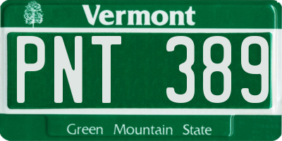 VT license plate PNT389
