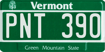 VT license plate PNT390