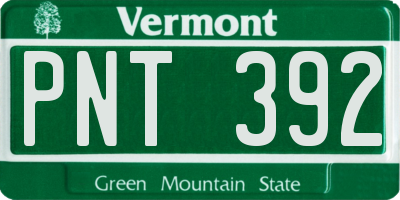 VT license plate PNT392