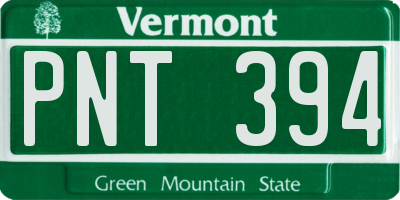 VT license plate PNT394