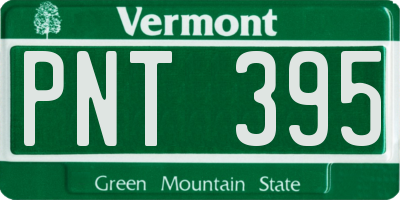 VT license plate PNT395