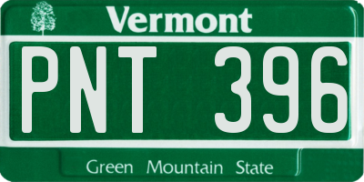 VT license plate PNT396