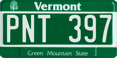 VT license plate PNT397
