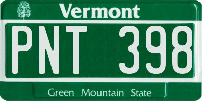 VT license plate PNT398