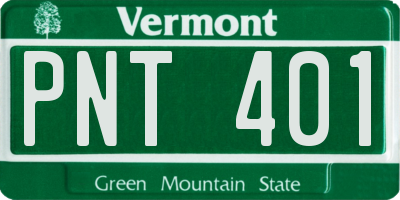 VT license plate PNT401