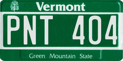 VT license plate PNT404