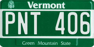 VT license plate PNT406