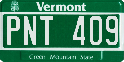 VT license plate PNT409