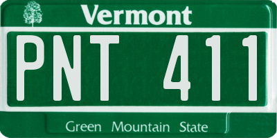 VT license plate PNT411
