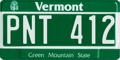 VT license plate PNT412