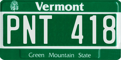 VT license plate PNT418