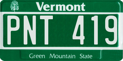 VT license plate PNT419
