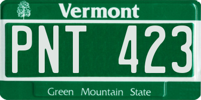 VT license plate PNT423