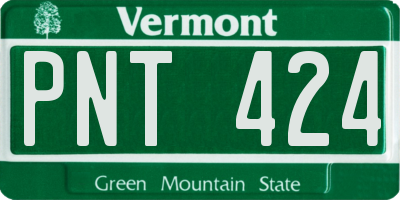 VT license plate PNT424