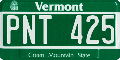 VT license plate PNT425