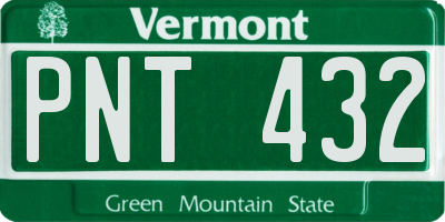 VT license plate PNT432