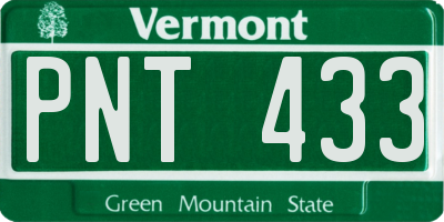 VT license plate PNT433