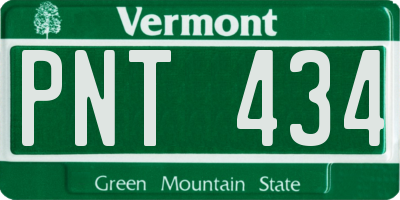 VT license plate PNT434