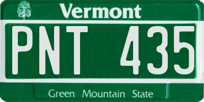 VT license plate PNT435