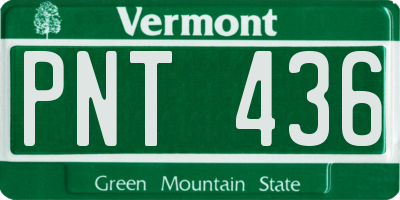 VT license plate PNT436