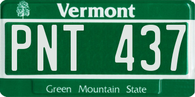 VT license plate PNT437