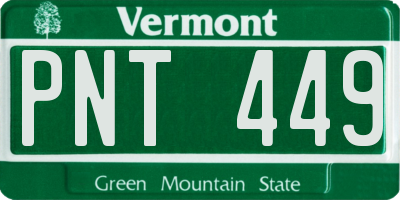 VT license plate PNT449