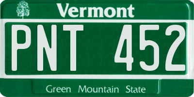 VT license plate PNT452