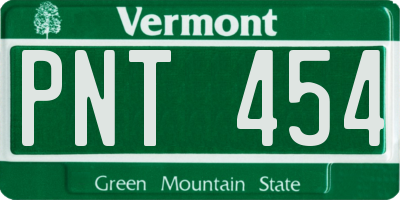 VT license plate PNT454