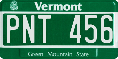 VT license plate PNT456