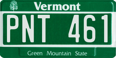 VT license plate PNT461