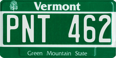 VT license plate PNT462