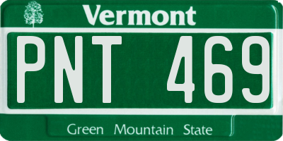 VT license plate PNT469