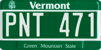 VT license plate PNT471