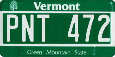 VT license plate PNT472