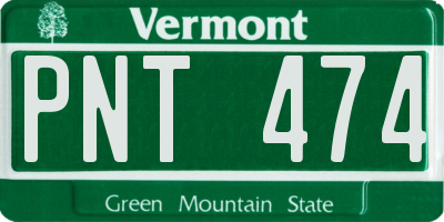 VT license plate PNT474