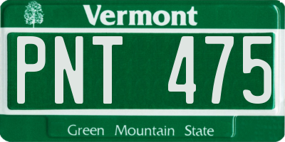 VT license plate PNT475