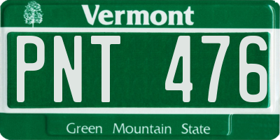 VT license plate PNT476