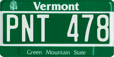 VT license plate PNT478