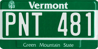 VT license plate PNT481