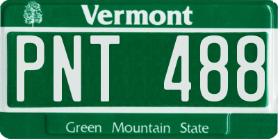VT license plate PNT488