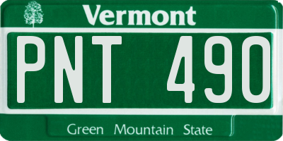 VT license plate PNT490