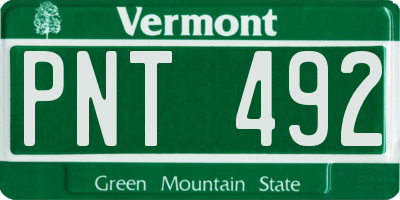 VT license plate PNT492