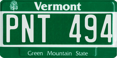VT license plate PNT494