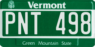 VT license plate PNT498