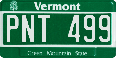 VT license plate PNT499