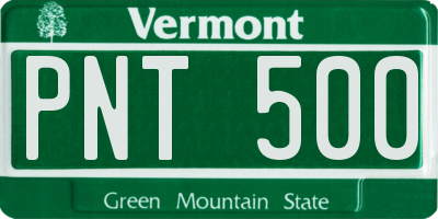 VT license plate PNT500